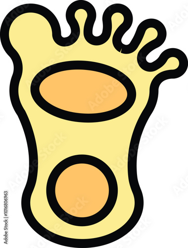 Simple color human foot icon showing the bottom of the foot print