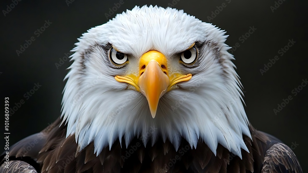 Close Up Portrait of Bald Eagle with Sharp Eyes Close Up Portrait of Bald Eagle with Sharp Eyes