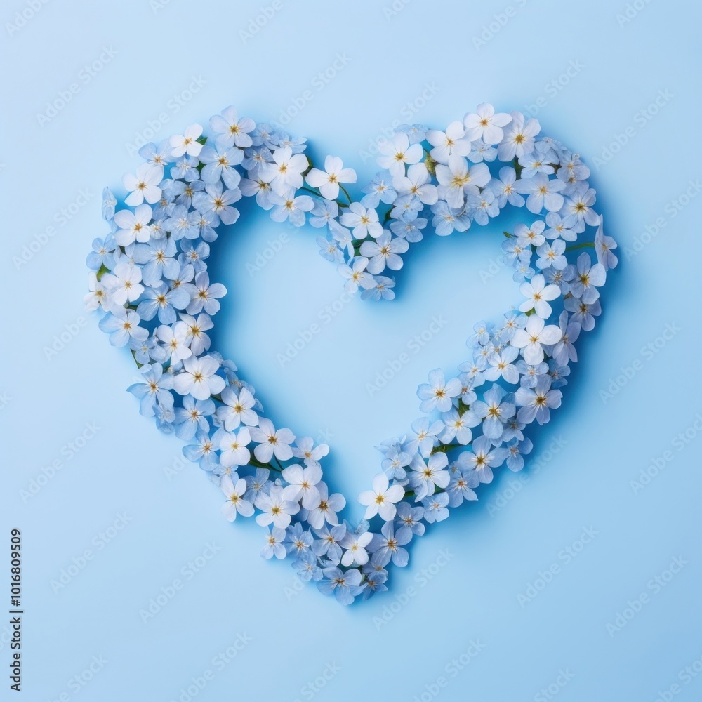 Floral frame forgetmenot flower jewelry nature shape.