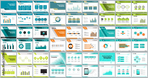 Set business presentation design template backgrounds and page layout design for brochure, book, magazine, annual report and company profile, with info graphic elements graph design 