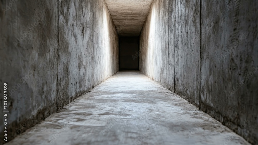 Obraz premium Narrow Concrete Corridor
