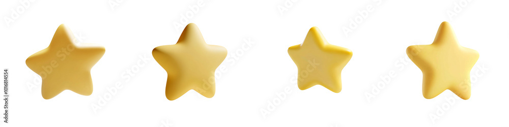 PNG 3d icons and object Golden stars in row create cheerful and playful atmosphere, perfect for decorations or ratings. Their bright color adds touch of whimsy and joy to any design