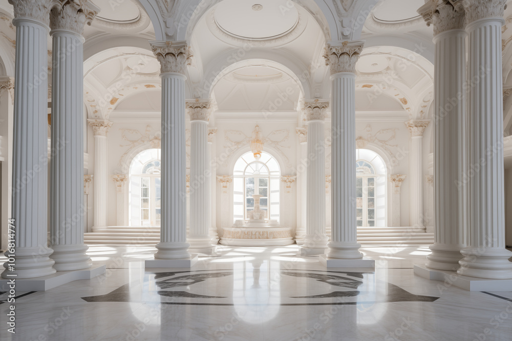 Naklejka premium Palace interior background columns hall