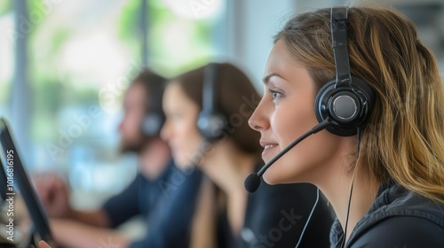 A call center team having a quick meeting in a break room, discussing customer feedback