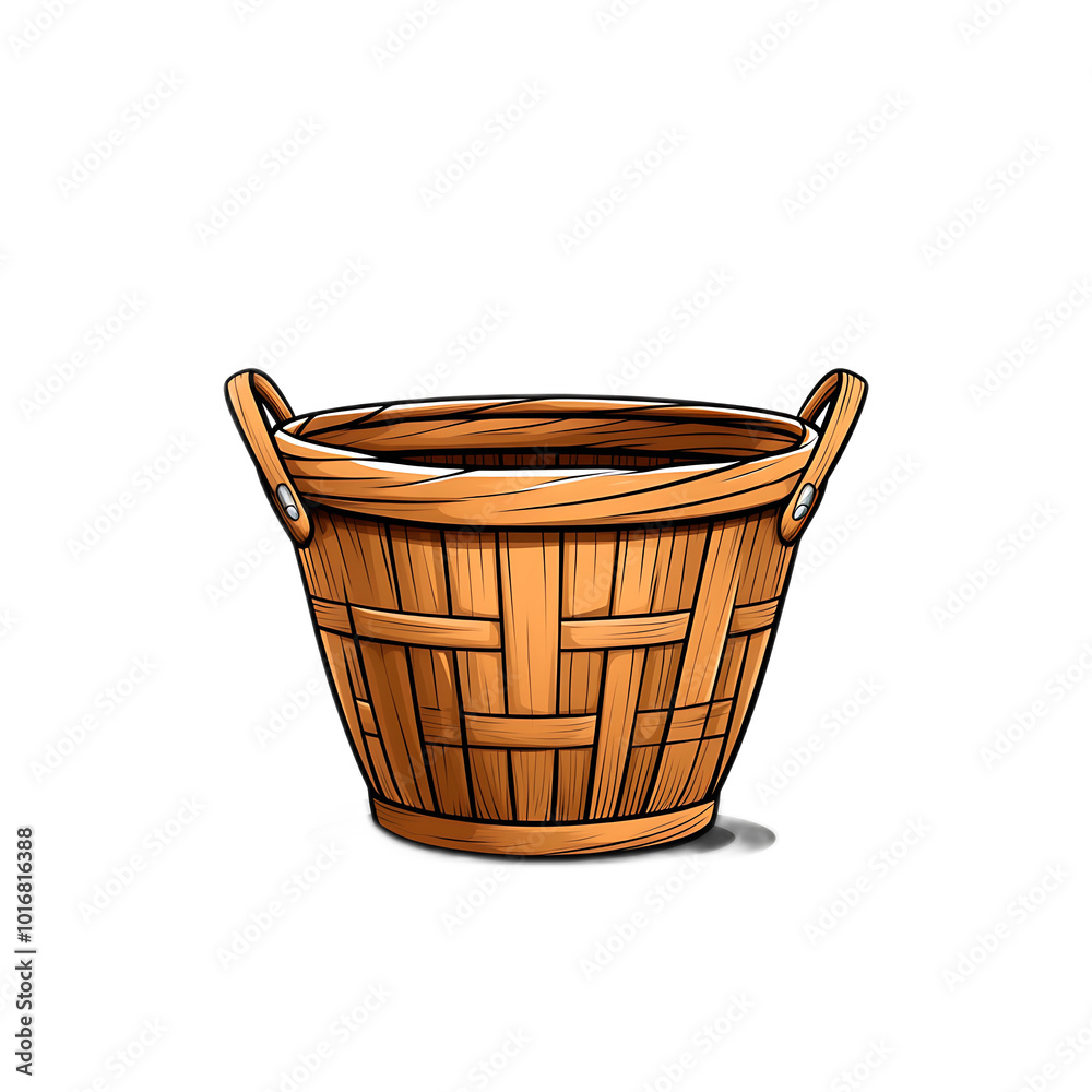 Minimalist Round Laundry Basket Illustration Minimalist Round Laundry Basket Illustration