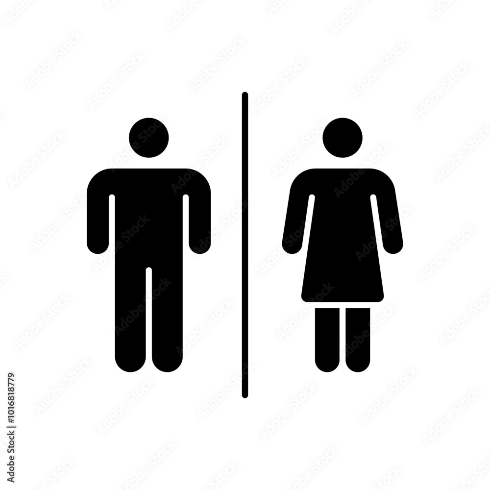 Minimalist Restroom or toilet Icon, Clean and Simple Designs Minimalist Restroom or toilet Icon, Clean and Simple Designs