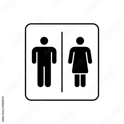 Minimalist Restroom or toilet Icon, Clean and Simple Designs