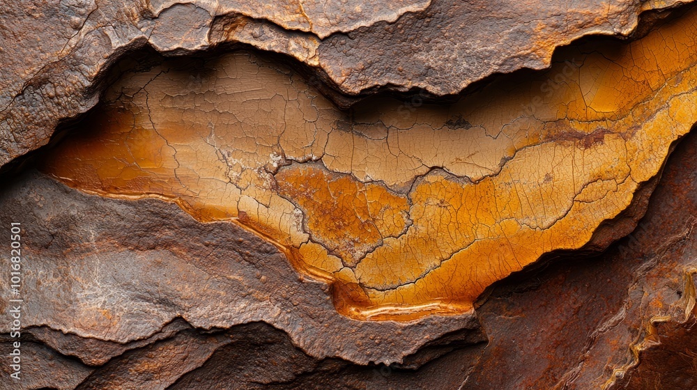 yellow and brown paint peels from its edges In the center, a heart-shaped hollow yellow and brown paint peels from its edges In the center, a heart-shaped hollow