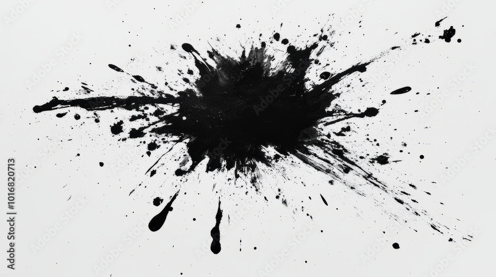 A minimalist paint splash of bold black and white, with the black ink radiating outward on a pristine white background. The stark contrast creates an elegant and striking visual. A minimalist paint splash of bold black and white, with the black ink radiating outward on a pristine white background. The stark contrast creates an elegant and striking visual.