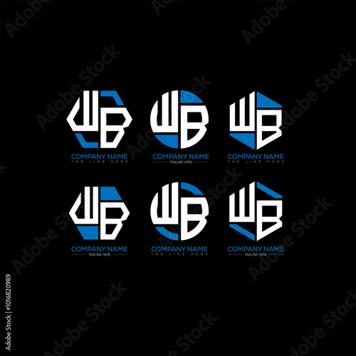 WB minimalist and classic logo set design.WB monogram polygonal and circle shape vector. WB unique design. Free Download WB minimalist and classic logo set design.WB monogram polygonal and circle shape vector. WB unique design. - GFXLoad