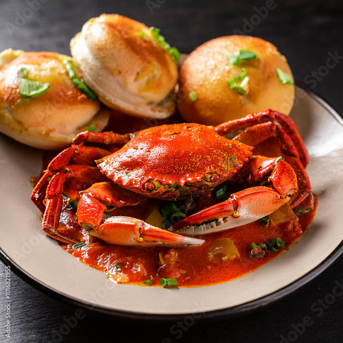 Singaporean Chilli Crab with Fried Buns