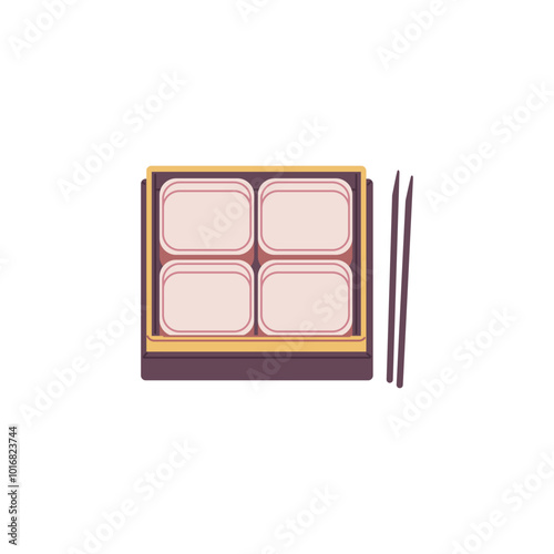 Bento box. Empty open plastic container.