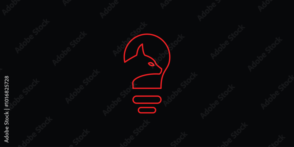 Creative cat idea logo design with modern concept vector Creative cat idea logo design with modern concept vector
