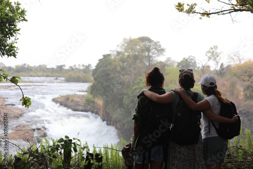 Groupe d'amie aux chutes Victoria - Zimbabwe 