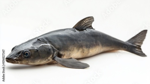 fish specimen displays the elegant body and distinctive characteristics of the African Knife Fish a unique freshwater species known for its elongated shape. photo