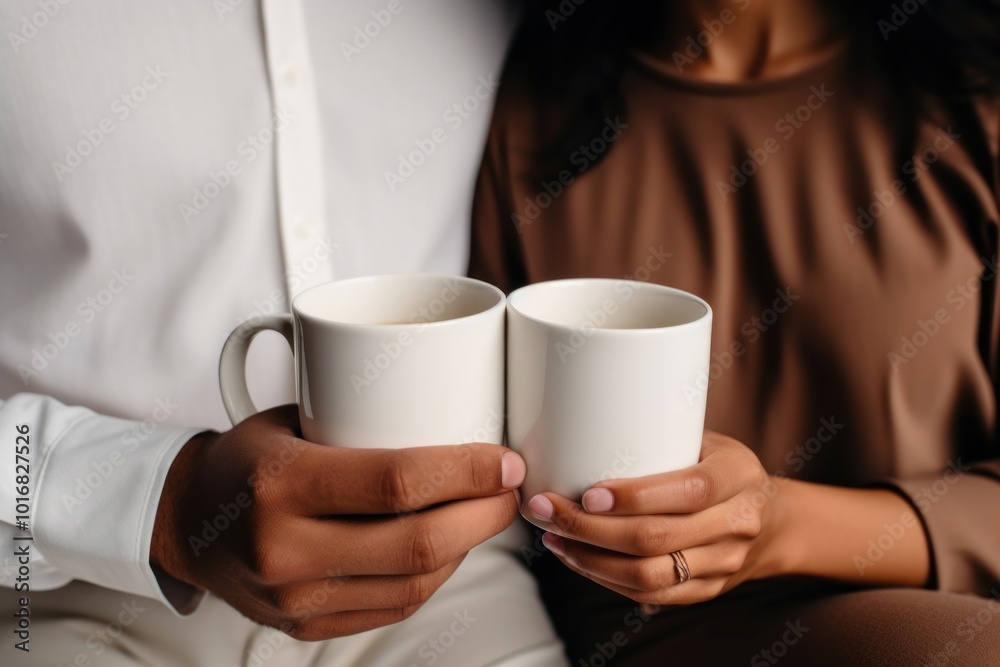 White mug coffee drink hand. White mug coffee drink hand.