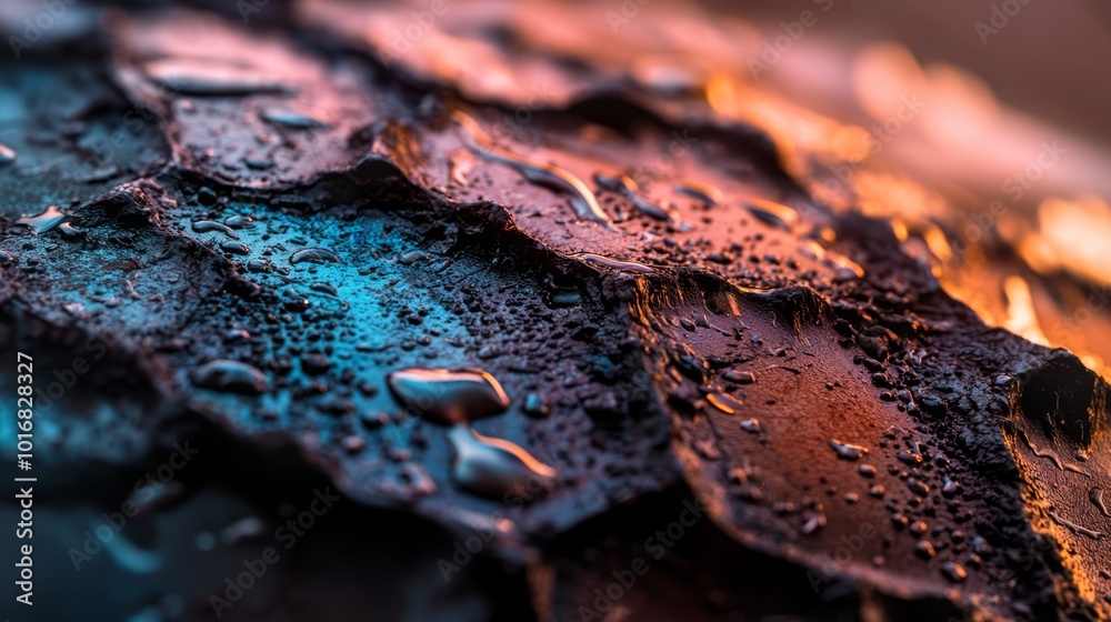 A close-up of raindrops on a windowsill, with individual water droplets A close-up of raindrops on a windowsill, with individual water droplets