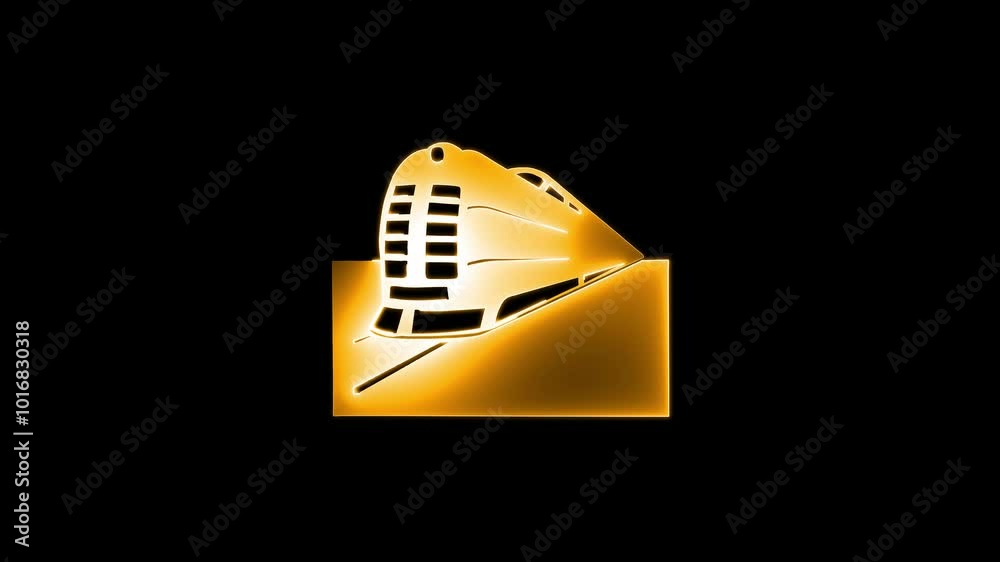 Abstract Train icon animation on black background Abstract Train icon animation on black background