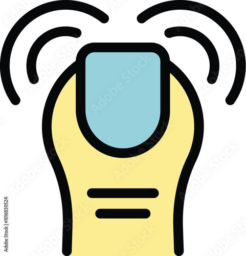 This icon represents the action of pressing a touch screen with a finger, with feedback waves emanating from the point of contact