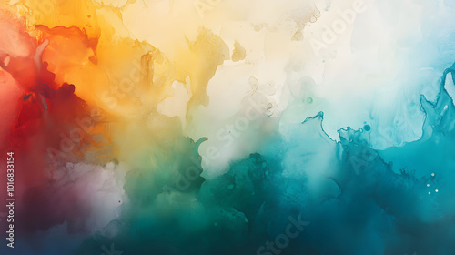 Vibrant Tie-Dye Wallpaper Design, High gloss finish, Rich beige, white, red, teal, blue, green, and bronze hues, Modern aesthetic for interiors