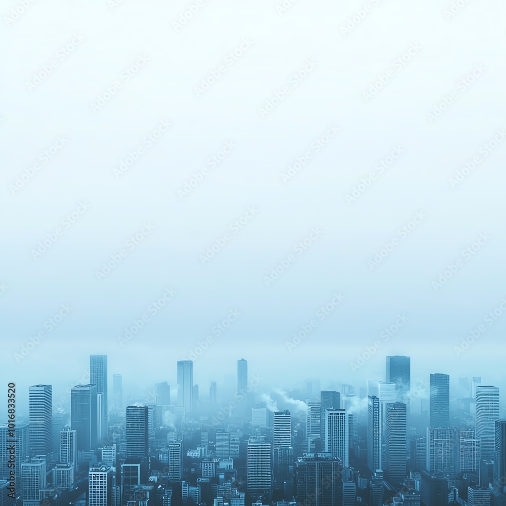 A stunning view of a modern city skyline shrouded in a serene blue haze, evoking a sense of tranquility and urban elegance. A stunning view of a modern city skyline shrouded in a serene blue haze, evoking a sense of tranquility and urban elegance.