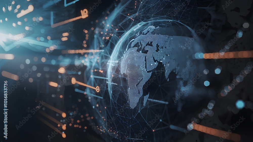 Fototapeta premium technology concept of earth