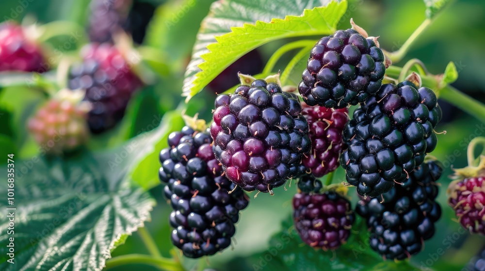 Fresh blackberries banner. Blackberry background Fresh blackberries banner. Blackberry background