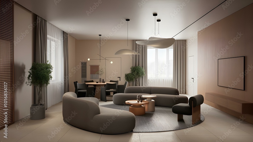 A modern living room in a luxurious style.. A modern living room in a luxurious style..