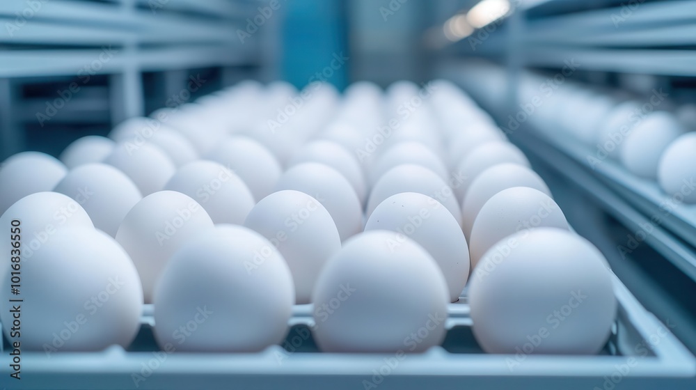 Egg production facility using smart robots for stacking and storing eggs with real-time tracking systems, Smart egg storage, Automated, efficient, smart Egg production facility using smart robots for stacking and storing eggs with real-time tracking systems, Smart egg storage, Automated, efficient, smart