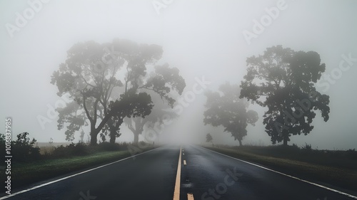 road in fog