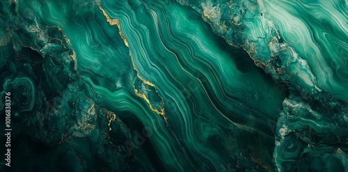 Stunning Abstract Green Marble Background with Malachite and Onyx Patterns. AI generated illustration