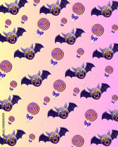 background bat and candy for Halloween