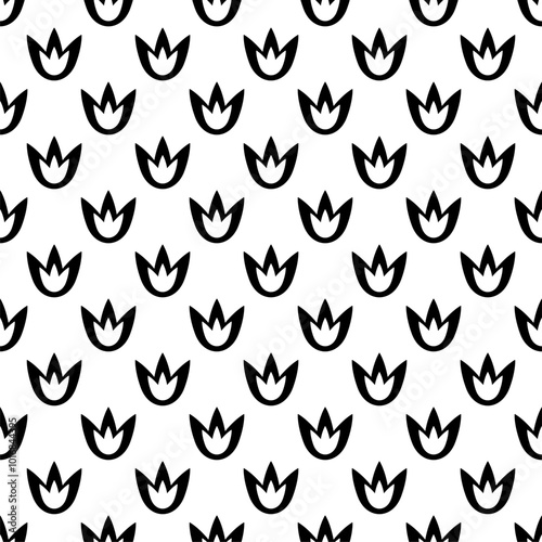 seamless pattern with black and white flowers decoration leaf tattoo design icon symbol sign vector illustration 