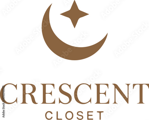 Minimalist crescent element symbolizing fashion logo named crescent Closet. Generative AI.