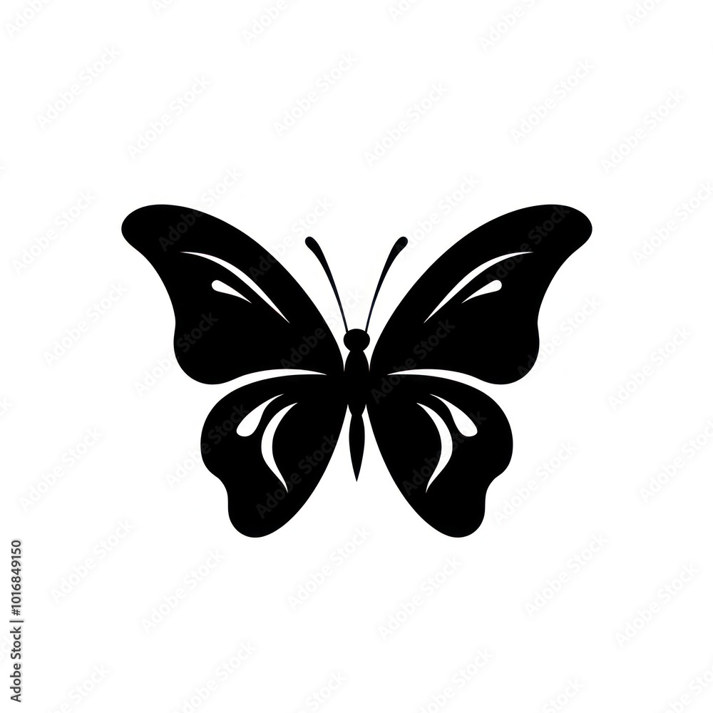 Butterfly logo icon silhouette animal black. Butterfly logo icon silhouette animal black.