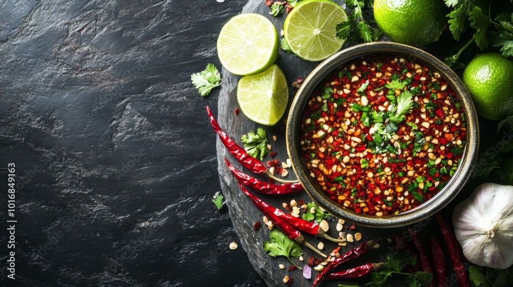 Fresh Spicy Salsa with Herbs and Citrus Fruits Fresh Spicy Salsa with Herbs and Citrus Fruits