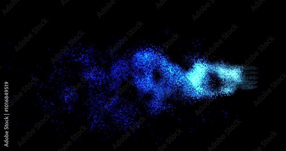 Paricle logo reveral animation with blue particle effect alpha ready