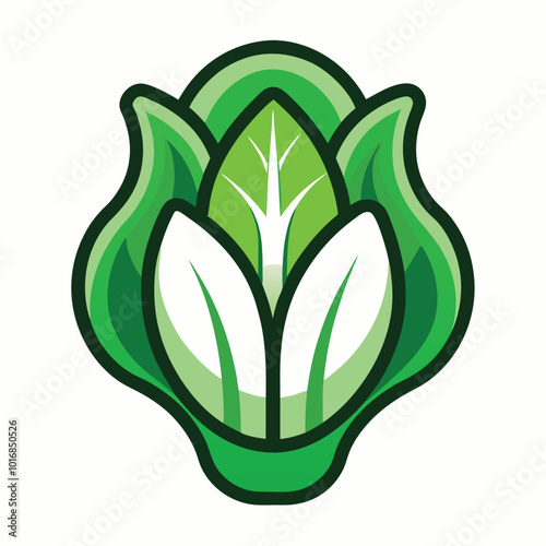  fresh bok choy Vegetable Vector illustration of Leaf cabbage pak choy, bok choy silhouette icon