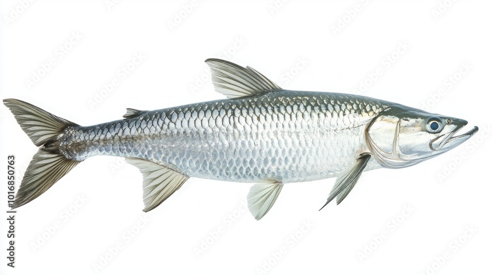 Atlantic Tarpon glides through the water with elegance displaying its iconic silvery scales and elongated body that highlight its natural beauty and agility. Atlantic Tarpon glides through the water with elegance displaying its iconic silvery scales and elongated body that highlight its natural beauty and agility.