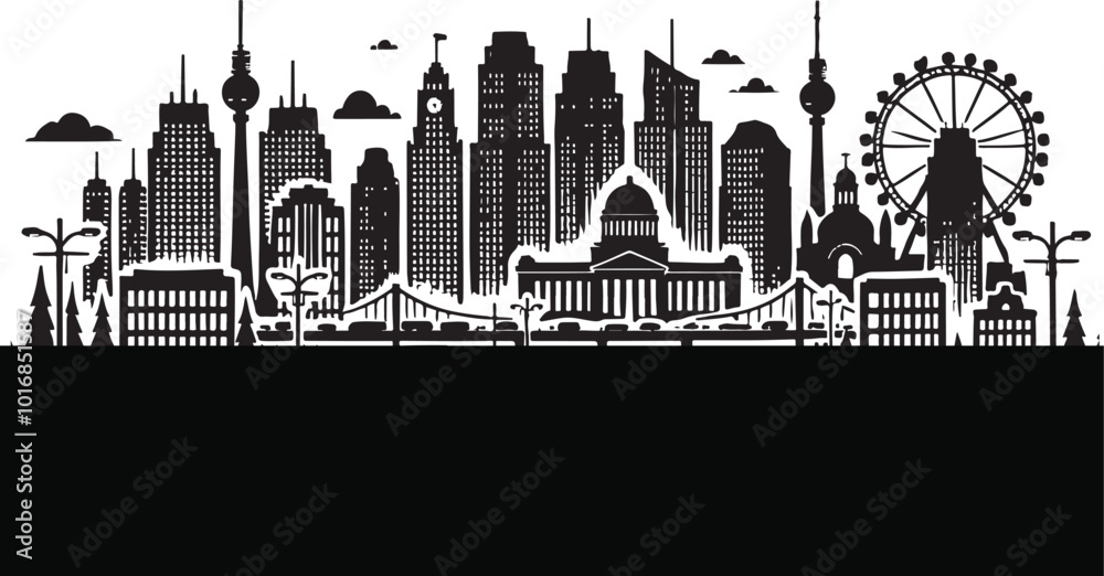 Fototapeta premium Cityscape Silhouette vector