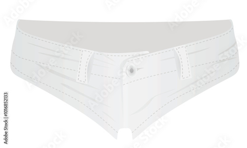 White low waist shorts. vector