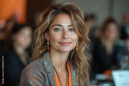 female business leader engaging with an enthusiastic audience during a workshop emphasizing the importance of diversity and breaking workplace barriers