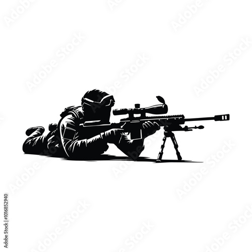Sniper in Camouflage vector