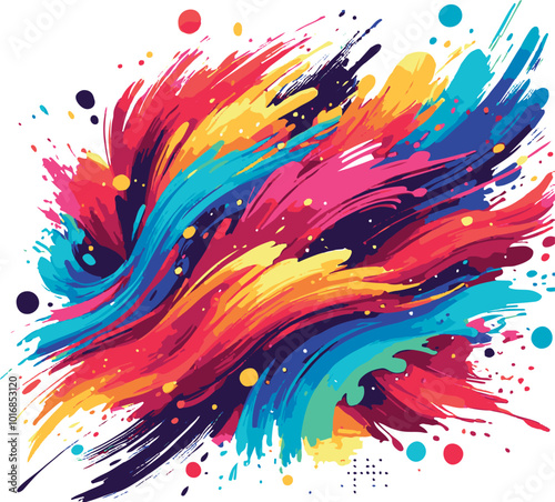 Abstract Color Explosion Art vector