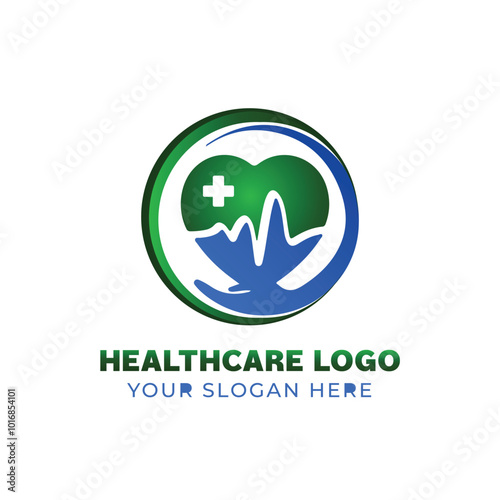 Modern Simple Healthcare Vector Logo Design Template photo