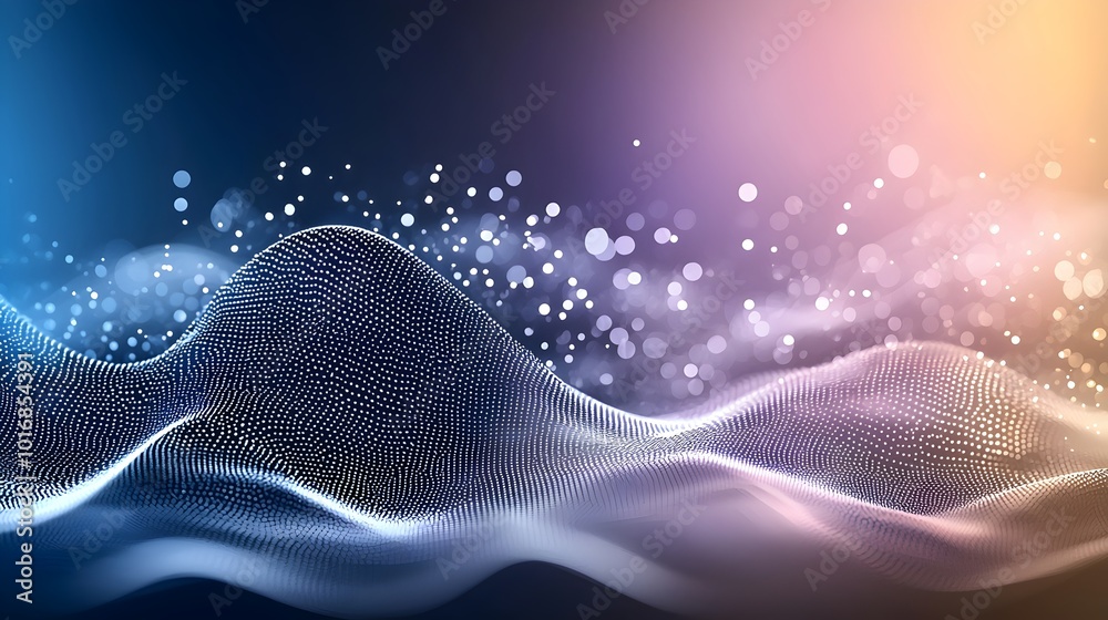 Radiant Dots of Luminous Particles in Fluid Motion - Ethereal Energy and Soft Light Create a Dreamlike Abstract Background Radiant Dots of Luminous Particles in Fluid Motion - Ethereal Energy and Soft Light Create a Dreamlike Abstract Background