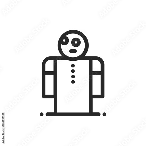Psychology thin outline icon Human brain processes and consciously living personality traits. Vector illustration