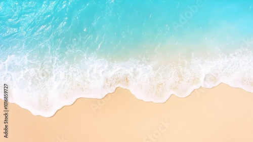 Gentle Ocean Waves Embrace the Shore - Tranquil Beachside Serenity for Natural Energy and Peaceful Vibes in Nature Photography