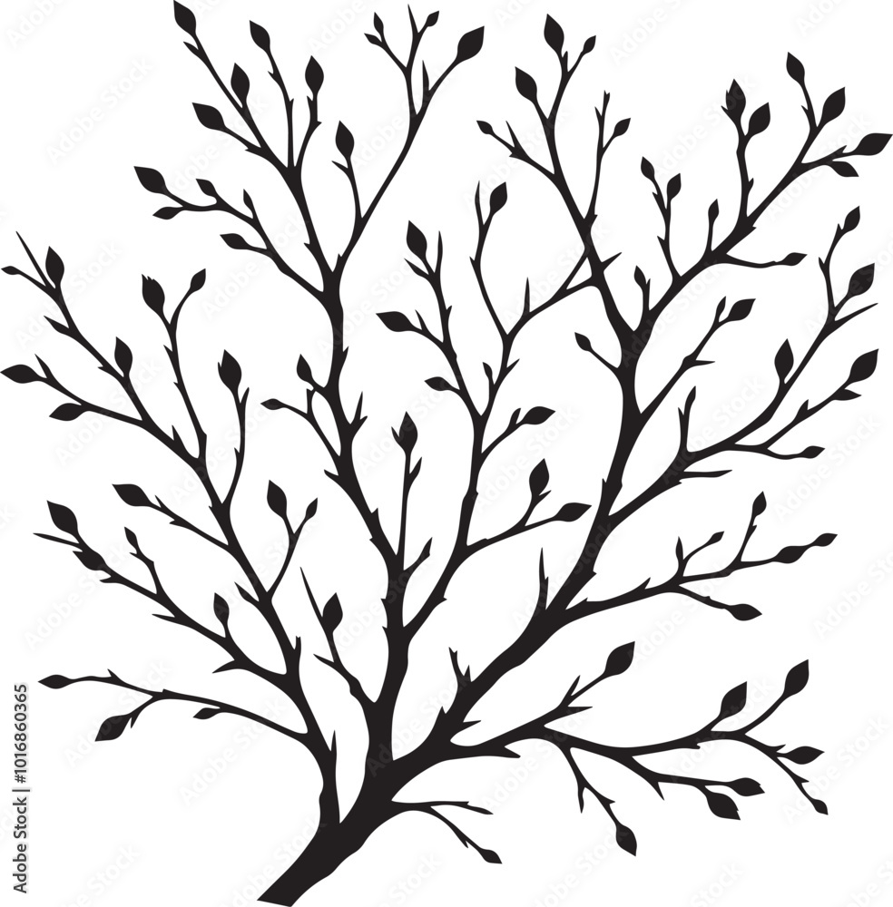 Beautiful Tree Branch silhouette vector illustration isolated on a white background Beautiful Tree Branch silhouette vector illustration isolated on a white background