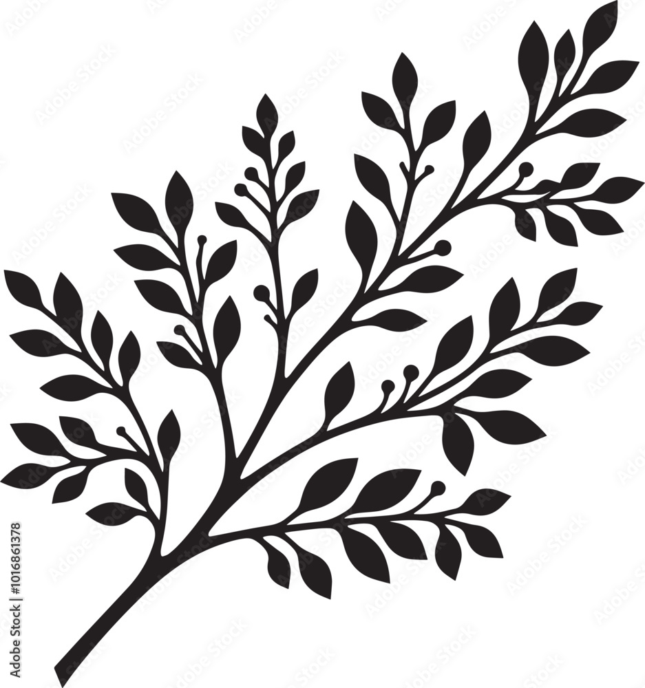 Beautiful Tree Branch silhouette vector illustration isolated on a white background Beautiful Tree Branch silhouette vector illustration isolated on a white background